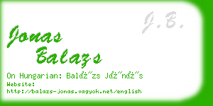 jonas balazs business card